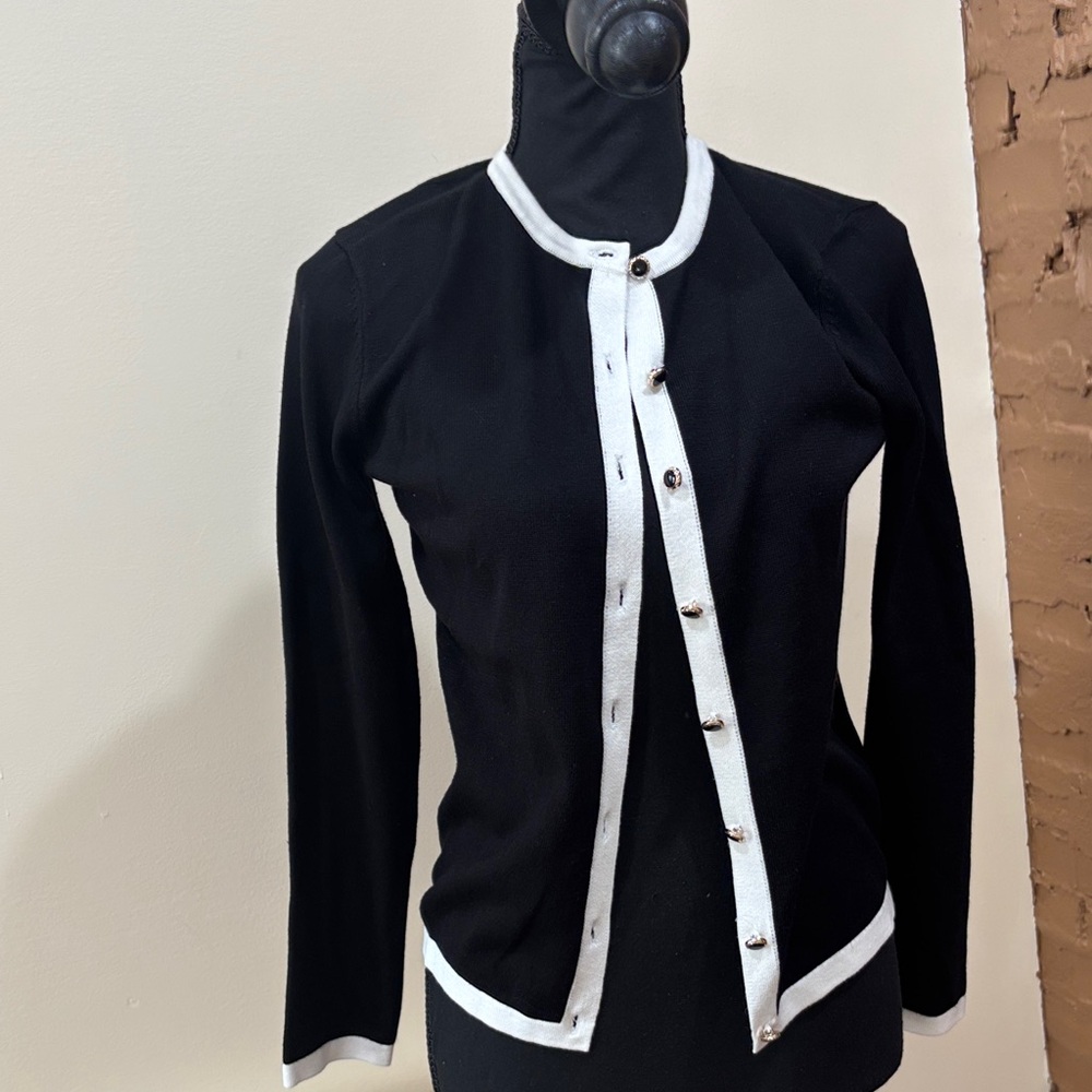 Black and White Button-Up Cardigan size small